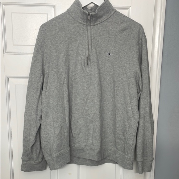 Vineyard Vines Men's Gray Quarter-Zip Sweater - Picture 4 of 4